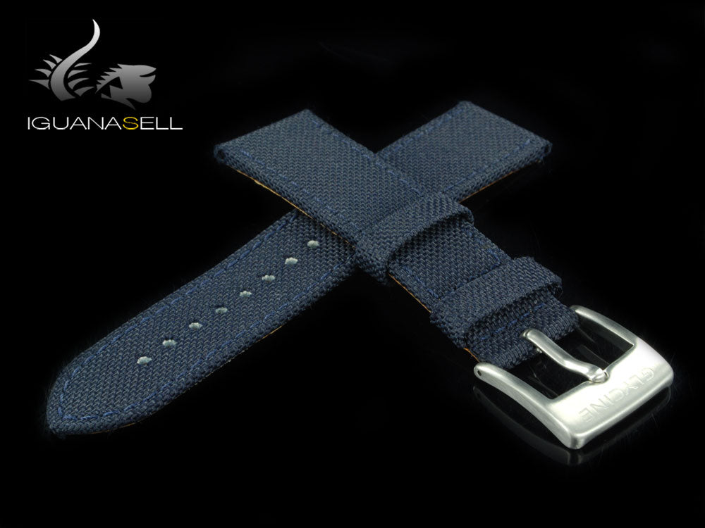 Glycine, Textile Strap, 22mm, Blue, Buckle