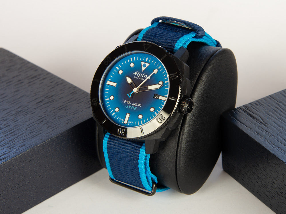 Montre automatique Alpina Seastrong Diver Gyre, bleu, 44 mm, AL-525LNSB4VG6