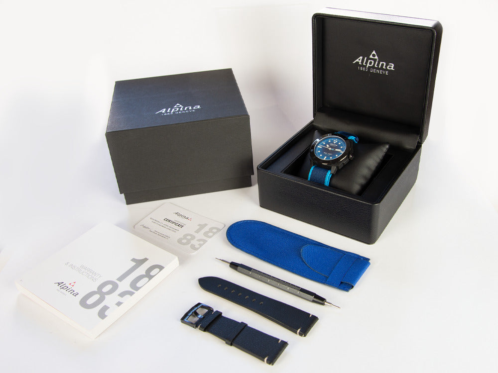 Montre automatique Alpina Seastrong Diver Gyre, bleu, 44 mm, AL-525LNSB4VG6