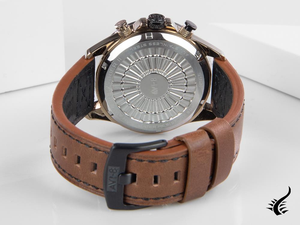 Montre à quartz AVI-8 Hawker Harrier II Matador, PVD or, marron, 45 mm, AV-4065-06