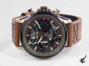 Montre à quartz AVI-8 Hawker Harrier II Matador, PVD or, marron, 45 mm, AV-4065-06