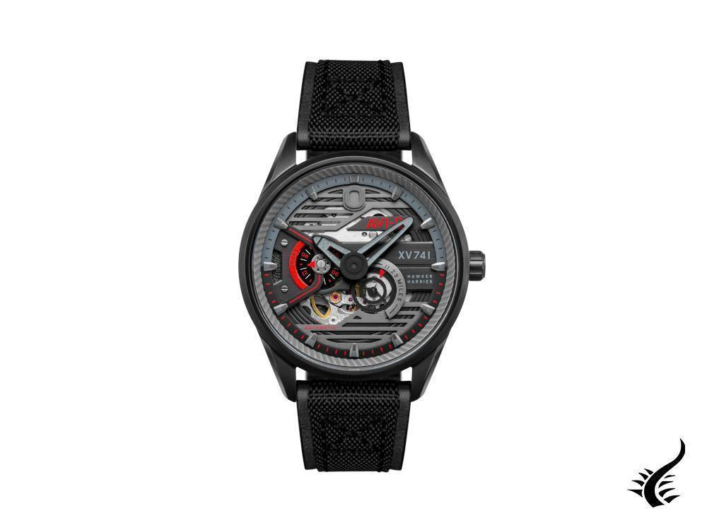 AVI-8 Hawker Harrier II Stealth Black Automatic Watch, 44 mm, AV-4074-03