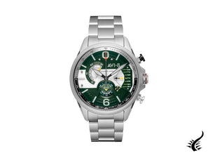 Montre à quartz militaire AVI-8 Hawker Harrier en acier vert, 44 mm, AV-4056-11