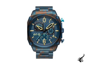 AVI-8 Hawker Hunter Retrograde Air Camo Quartz Watch, Blue, 45 mm, AV-4052-33