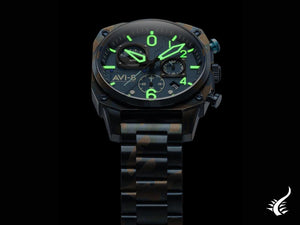 Montre à quartz AVI-8 Hawker Hunter Retrograde Air Camo, bleu, 45 mm, AV-4052-33