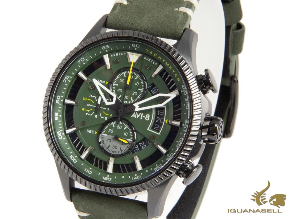 Montre à quartz AVI-8 Hawker Hunter Avon Edition, verte, 45 mm, AV-4064-02