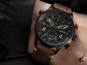 Montre chronographe à quartz AVI-8 Hawker Hunter Duke Tangmere, noire, AV-4080-04