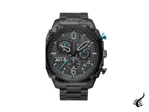 Montre à quartz AVI-8 Hawker Hunter Retrograde Night Camo, noire, 45 mm, AV-4052-11