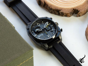 Montre à quartz tactique noire chronographe rétrograde AVI-8 Hawker Hunter