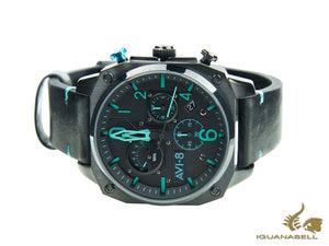 Montre à quartz AVI-8 Hawker Hunter Retrograde Edition, noire, 45 mm, AV-4052-05