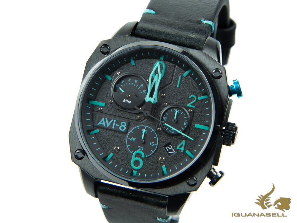 AVI-8 Hawker Hunter Retrograde Edition Quartz Watch, Black, 45 mm, AV-4052-05