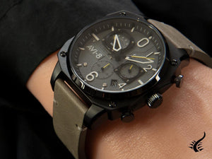 Montre à quartz AVI-8 Hawker Hunter Retrograde Edition, gris, 45 mm, AV-4052-03