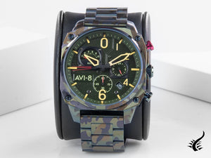 Montre à quartz AVI-8 Hawker Hunter Retrograde Ground Camo, verte, AV-4052-22