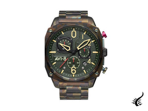 Montre à quartz AVI-8 Hawker Hunter Retrograde Ground Camo, verte, AV-4052-22