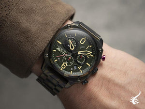 Montre à quartz AVI-8 Hawker Hunter Retrograde Ground Camo, verte, AV-4052-22