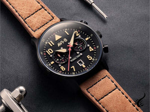 AVI-8 Hawker Hurricane Carey Dual Time Debden Quartz Watch, 43 mm, AV-4088-03