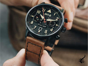 Montre à quartz AVI-8 Hawker Hurricane Carey Dual Time Debden, 43 mm, AV-4088-03