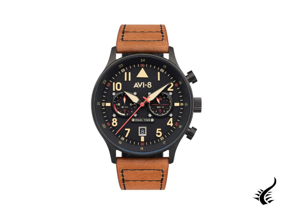 AVI-8 Hawker Hurricane Carey Dual Time Debden Quartz Watch, 43 mm, AV-4088-03