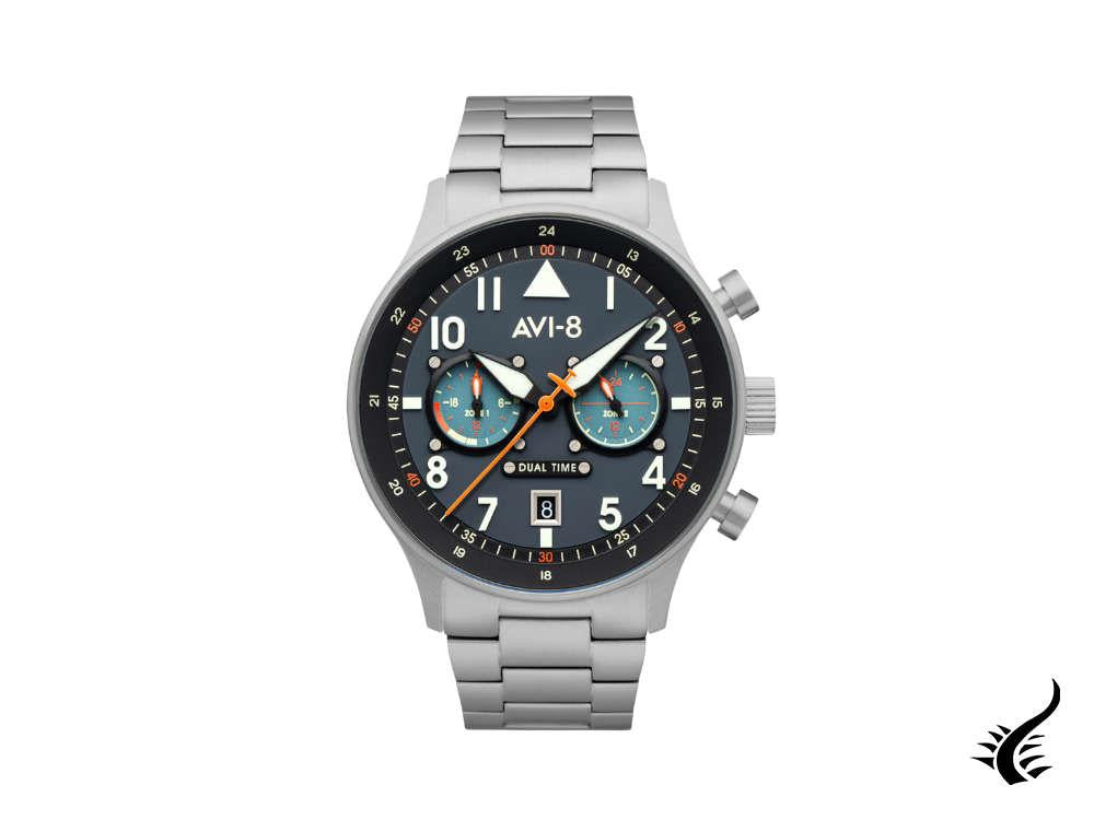 AVI-8 Hawker Hurricane Carey Dual Time Gutersloh Quartz Watch, 43 mm, AV-4088-22