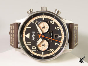 Montre à quartz AVI-8 Hawker Hurricane Carey Dual Time Manston, noire, AV-4088-01