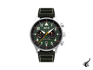 Montre à quartz AVI-8 Hawker Hurricane Carey Merville à double fuseau horaire, verte, AV-4088-02