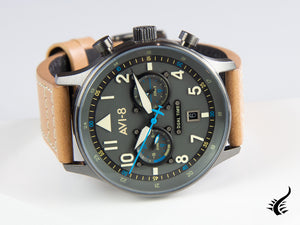 AVI-8 Hawker Hurricane Carey Dual Time Orissa Quartz Watch, 43 mm, AV-4088-04