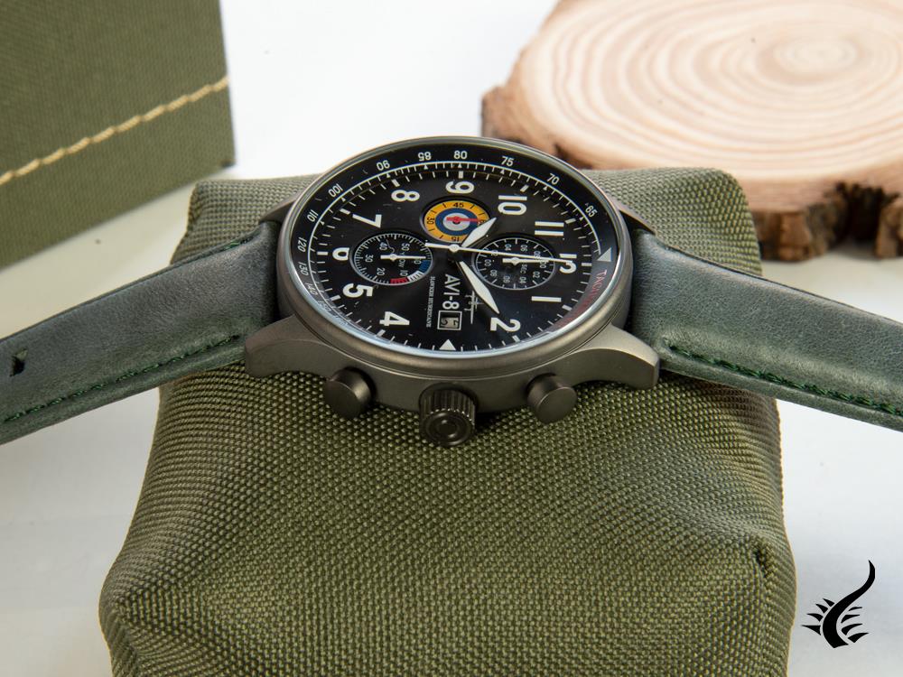 Montre à quartz Hawker Hurricane AVI-8, gris, 42 mm, chronographe, AV-4011-0D