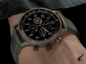 Montre à quartz Hawker Hurricane AVI-8, gris, 42 mm, chronographe, AV-4011-0D