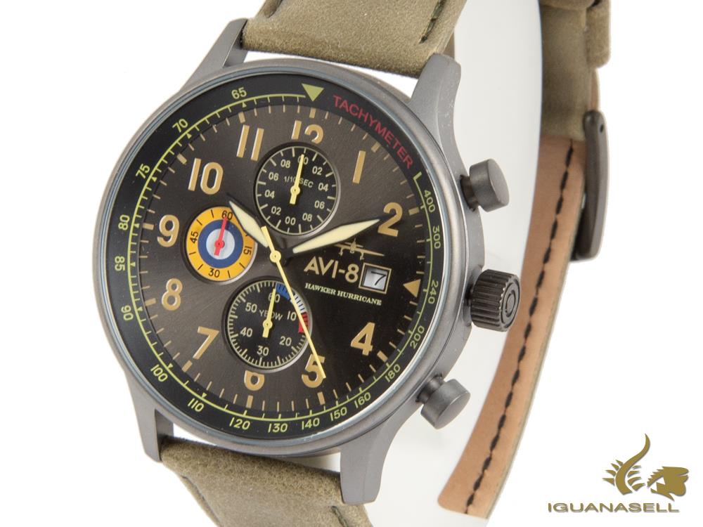 AVI-8 Hawker Hurricane Quartz Watch, Grey, 42 mm, Chronograph, AV-4011-0E