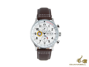 Montre à quartz Hawker Hurricane AVI-8, blanche, 42 mm, chronographe, AV-4011-01