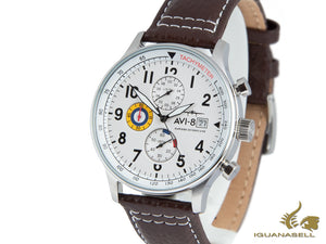 AVI-8 Hawker Hurricane Quartz Watch, White, 42 mm, Chronograph, AV-4011-01