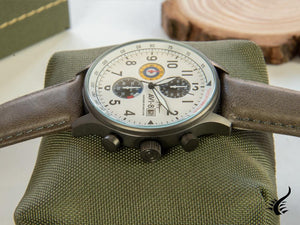 Montre à quartz Hawker Hurricane AVI-8, blanche, 42 mm, chronographe, AV-4011-0B