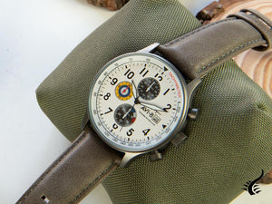 Montre à quartz Hawker Hurricane AVI-8, blanche, 42 mm, chronographe, AV-4011-0B