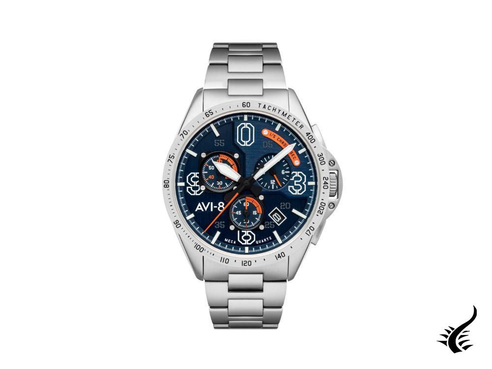 Montre chronographe à quartz AVI-8 P-51 Mustang Blakeslee, bleu, 43 mm, AV-4077-22