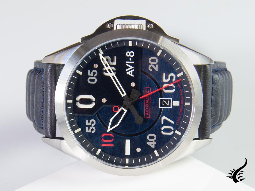 AVI-8 P-51 Mustang Hitchcock Cooperstown Automatic Watch, Blue, 43mm, AV-4086-02