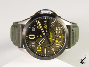 AVI-8 P-51 Mustang Hitchcock Greentree Automatic Watch, Green, 43 mm, AV-4086-03