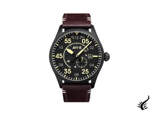 Montre automatique AVI-8 Spitfire, PVD, noir, 42 mm, acier inoxydable, AV-4073-33