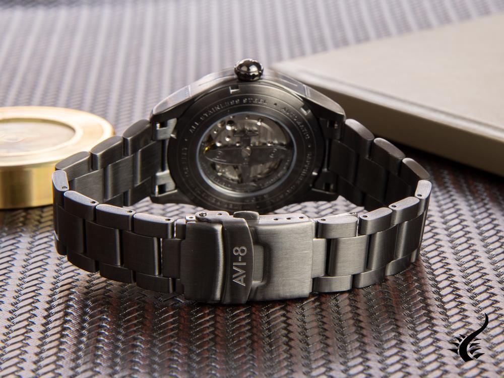 Montre automatique AVI-8 Spitfire, PVD Gun Metal, gris, 42 mm, AV-4073-44