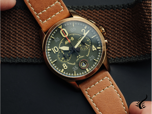 Montre chronographe à quartz AVI-8 Spitfire Lock Bronze Green, 42 mm, AV-4089-02