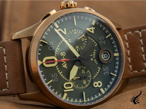 AVI-8 Spitfire Lock Chronograph Bronze Green Quartz Watch, 42 mm, AV-4089-02