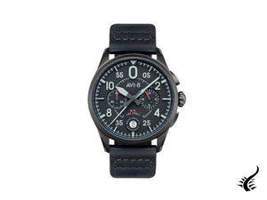 AVI-8 Spitfire Lock Chronograph Slate Black Quartz Watch, 42 mm, AV-4089-03