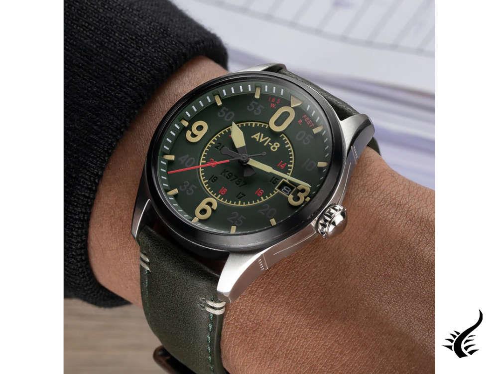 Montre automatique Smith Reading AVI-8 Spitfire, verte, 42 mm, AV-4090-03