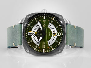 Montre à quartz AVI-8 Hawker Hunter Day Date Edition, verte, 45 mm, AV-4057-03