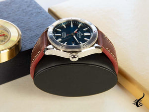 Montre automatique Alpina Alpiner 4, AL-525, bleu, 44 mm, bracelet en cuir