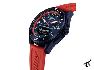 Alpina AlpinerX Alive Smartwatch, Blue, GMT, Alarm, Red, AL-284LNRW5NAQ6