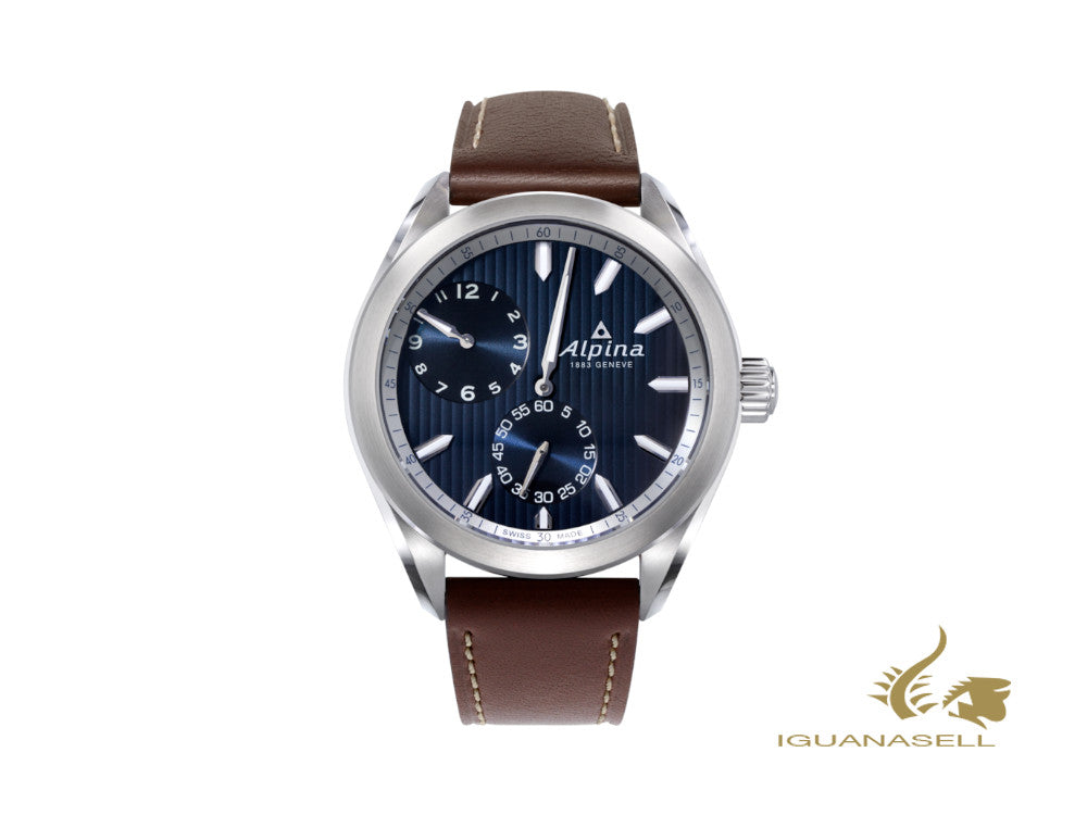 Alpina Alpiner Regulator Automatic Watch, Blue, brown, 45 mm, AL-650NNS5E6