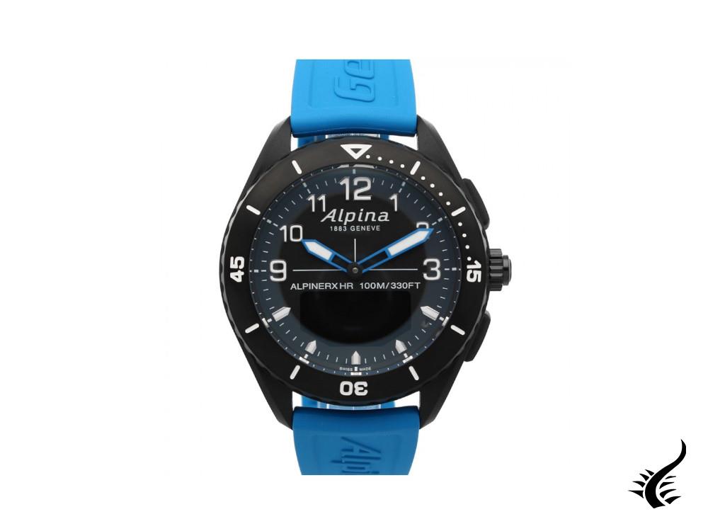 Montre à quartz Alpina Alpiner X Alive, noire, alarme, jour, AL-284LBBW5AQ6