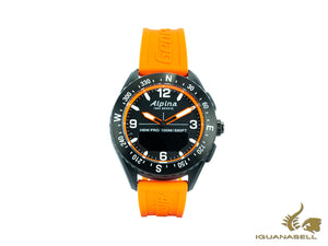 Montre connectée Alpina Alpiner X, 45 mm, noire, GMT, alarme, date, AL-283LBO5AQ6