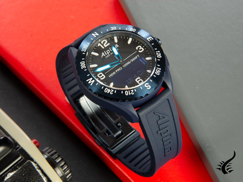 Montre connectée Alpina Alpiner X, 45 mm, bleu, GMT, alarme, date, AL-283LBN5NAQ6