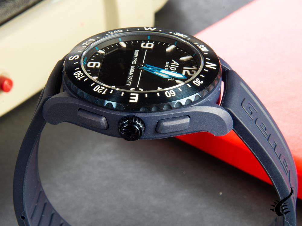 Montre connectée Alpina Alpiner X, 45 mm, bleu, GMT, alarme, date, AL-283LBN5NAQ6